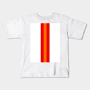 Retro American Football Stripes Tampa Bay White, Red, Orange Kids T-Shirt